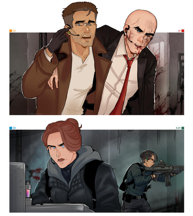 HITMAN/Resident Evil Crossover Doodle